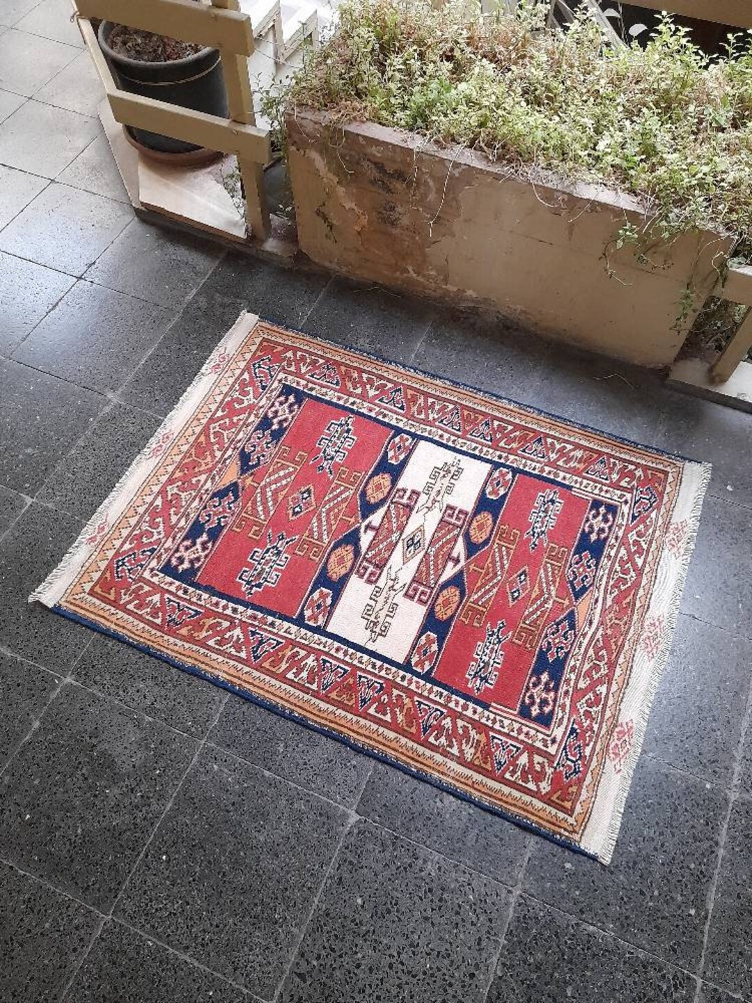 Square Size Turkish Rug, Vintage Rug,2.9x3.8 Ft,free Shipping,large Rug