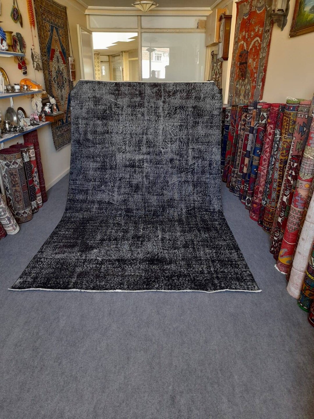 Large Rug,large Black Rug,free SHIPPING Large Rug 5.8x9.6 Ft Antique