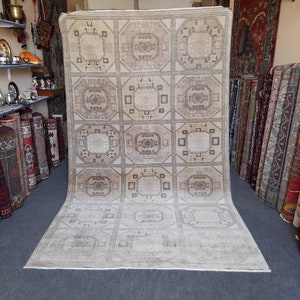 Oushak Rug,Large Rug 5'3"x9'3"ft FREE SHIPPING Wool Rug,Oushak Carpet,Turkish Rug, Handmade Rug,Aztec Rug, Home living,Floor Rug,Rugs