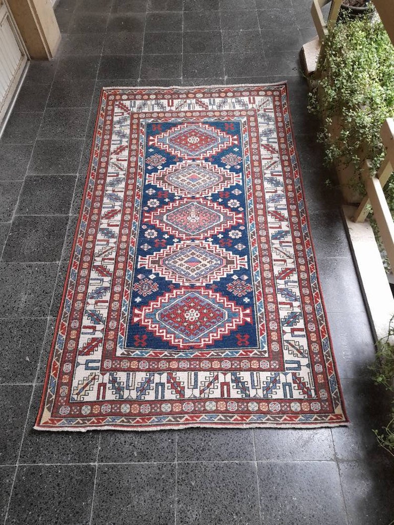 Persian Rug,Navy BlueRug, Vintage Chic Rug,47.2t FREE SHIPPING Turkish Vintage Rug,Old Turkish Rug, Handmade Rug, Hanwoven Rug image 3