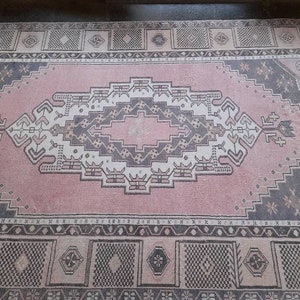 Alfombra Oushak, Alfombra vintage, 4.6x8.4ft ENVÍO GRATIS Alfombra étnica, Alfombra de área, Alfombra turca, Alfombras para el hogar, Alfombras Kilim, Alfombras de piso para el hogar, Alfombra para el hogar imagen 9