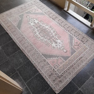 Oushak Rug,Vintage Rug 4.2x7.5ft Faded Rug, Bohemian Rug, Home living, Rugs, Turkish rugs, Vintage rug, Floor Rug,Turkish Carpet,Rugs