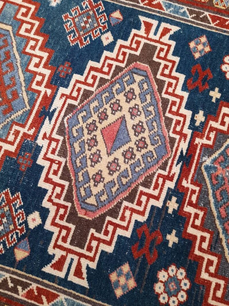 Persian Rug,Navy BlueRug, Vintage Chic Rug,47.2t FREE SHIPPING Turkish Vintage Rug,Old Turkish Rug, Handmade Rug, Hanwoven Rug image 6