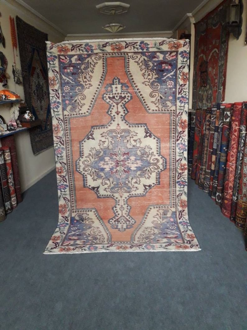 Oushak Rug Vintage Rug4.5x7.7ft FREE SHIPPING Ethnic Rug image 0