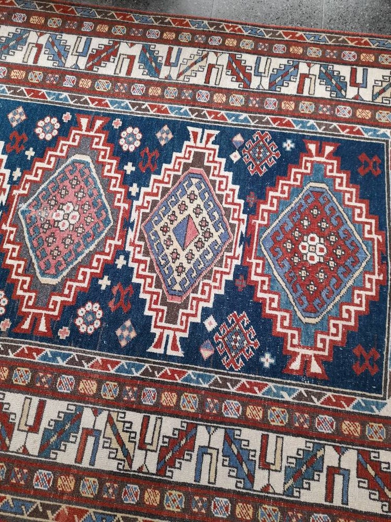 Persian Rug,Navy BlueRug, Vintage Chic Rug,47.2t FREE SHIPPING Turkish Vintage Rug,Old Turkish Rug, Handmade Rug, Hanwoven Rug image 9