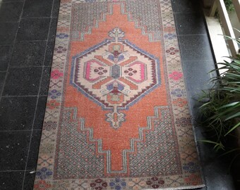 Rose tapis, tapis rose Vintage, 3,7 × 6.6 ft navire gratuit ! Rose turque tapis, tapis Vintage Rose, tapis rose, rose Oushak tapis, grand tapis rose, tapis de sol rose