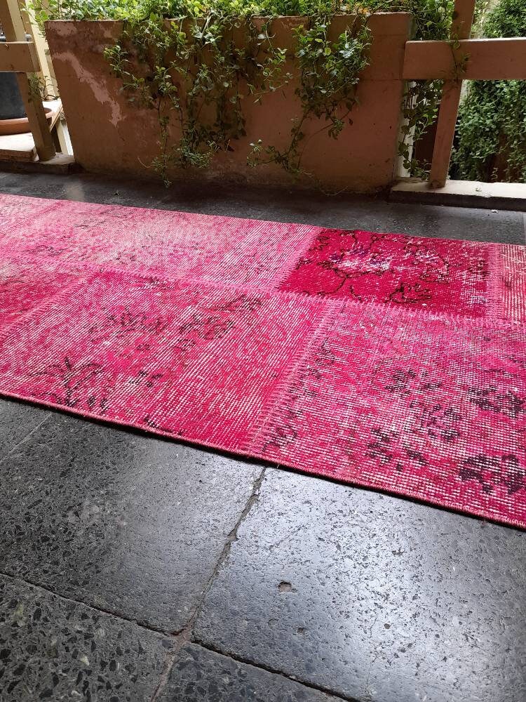 Pink Runner Rug Vintage Rug2.4x7.2ft FREE SHIPPING Old Rug Etsy