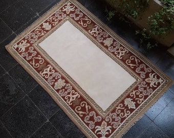 Alfombra Oushak vintage: alfombra turca de 8,7 x 1,4 m, anudada a mano en lana