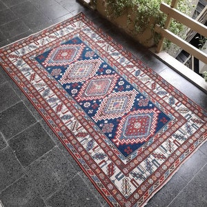 Persian Rug,Navy BlueRug, Vintage Chic Rug,47.2t FREE SHIPPING Turkish Vintage Rug,Old Turkish Rug, Handmade Rug, Hanwoven Rug image 1