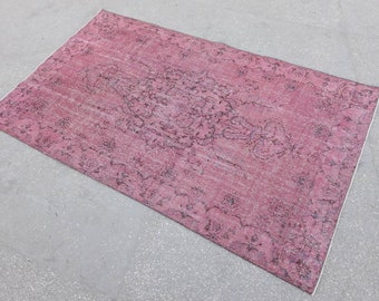 Tapis rose, tapis Vintage Rose, pi 5.5x9.3 livraison gratuite Overdye tapis, tapis Overdye rose, tapis Vintage, rose turque tapis, tapis Vintage ancien
