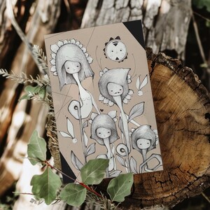 Blossom Family - pocztówka / mini wydruk / ilustracja - Ana Magalhães / Wumi Studio