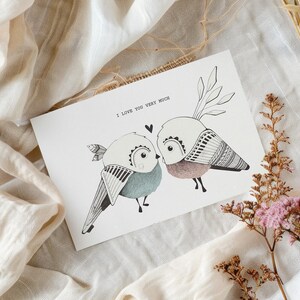 Chant d'oiseau - Carte postale / Mini-impression / Illustration - Ana Magalhães / Wumi Studio