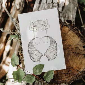 Mélodie - Carte postale / Mini-impression / Illustration - Ana Magalhães / Wumi Studio