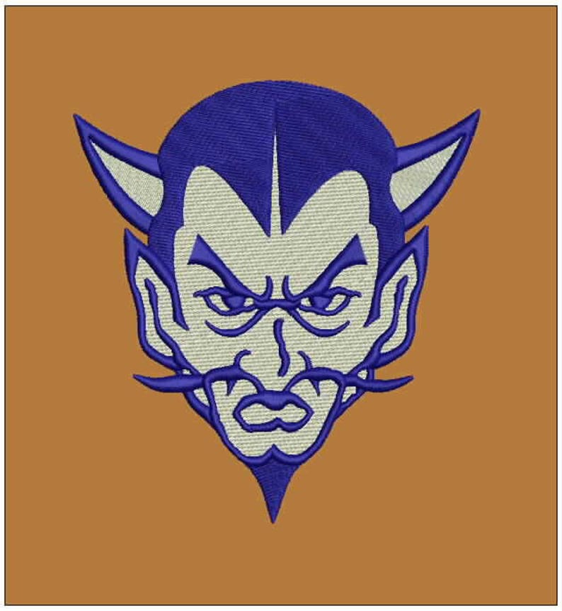 Blue Devil Embroidery digital design format Instant Download Etsy