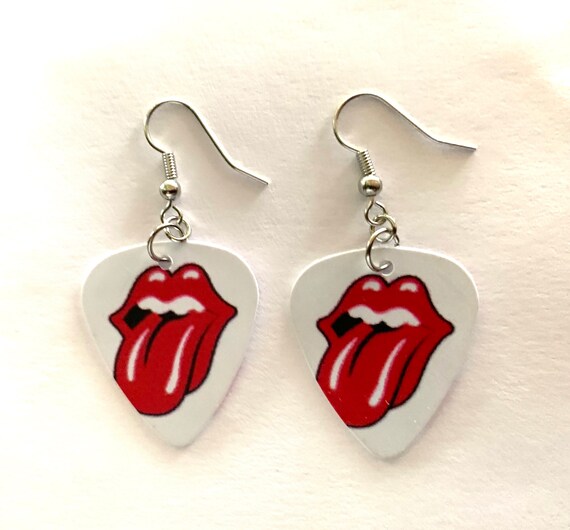 Rolling stones tongue earrings clearance