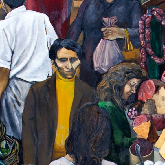 La Vucciria Renato Guttuso 100x80 cm Alta Qualità Made in Italy Fine Art Canva