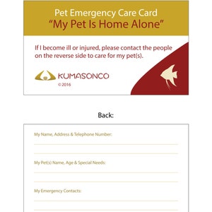 Pet Emergency Card Fish (confezione da 2)
