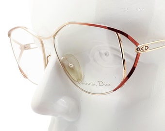 Vintage Christian Dior 2525 43 80s Glasses Frames // 1980s Womens Designer Eyeglasses