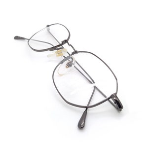 Vintage Haute Couture Graphite Hexagonal B116 Lightweight Glasses Frames // 1970s New Old Stock