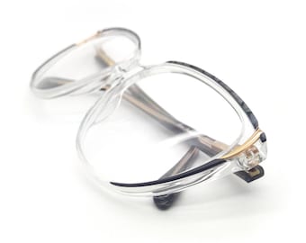 1980s Vintage Clear Cat Eye Glasses,  Haute Couture 3843 1  // Made in France // New Old Stock