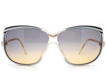 Gafas de sol vintage Cazal 150: montura de diseño de los años 80, degradado gris-naranja