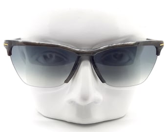 80s Vintage Gianni Versace Cat Eye Sunglasses: Mod 392, Blue Grey Acetate