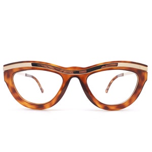 Womens Roberto Capucci 759 Square Cat Eye Sterling Decor Designer Eyeglasses 90s 