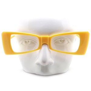 Yellow Anglo American BOW TIE Vintage Glasses Frame, Rare 80s Yellow Rectangular Vintage Glasses 1980s New Old Stock