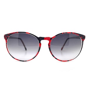 1980s Vintage Sunglasses: Sea Jewel Red & Black Frames, France
