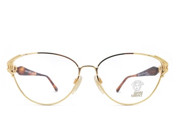 Montatura per occhiali vintage Gianni Versace in metallo dorato, anni '80
