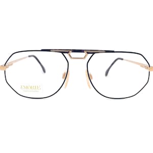 Vintage Morie Aviator Glasses Frames: Green & Gold, Made in Germany