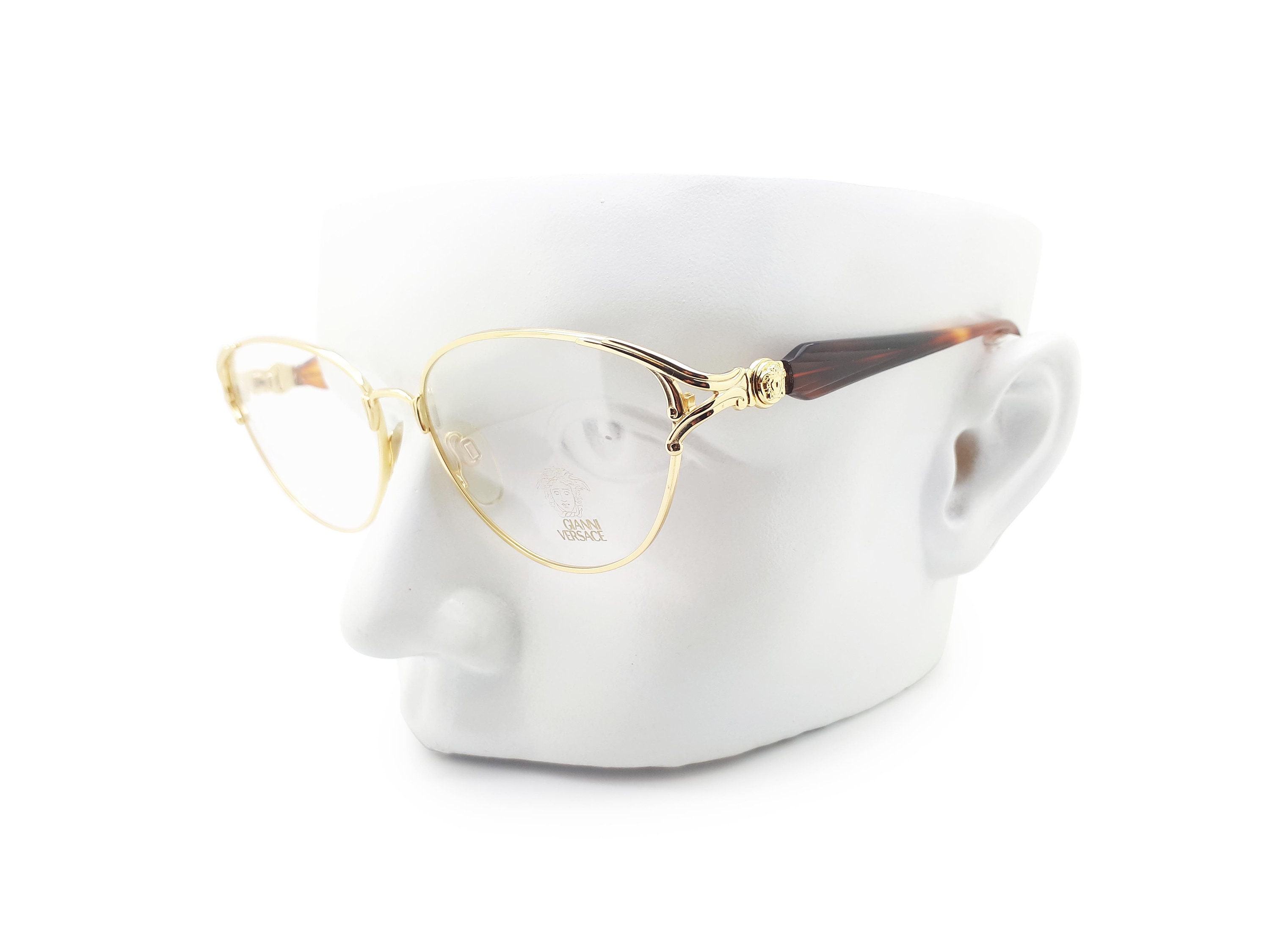 Vintage Gianni Versace Gold Frame Eyeglasses Vintage Gianni Versace Gold Metal Eyeglasses Frames 1980s - Etsy main image 4