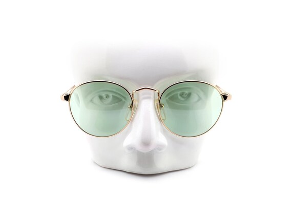 Gold 1990s Round Sunglasses // Conti Lennon 5 Gold