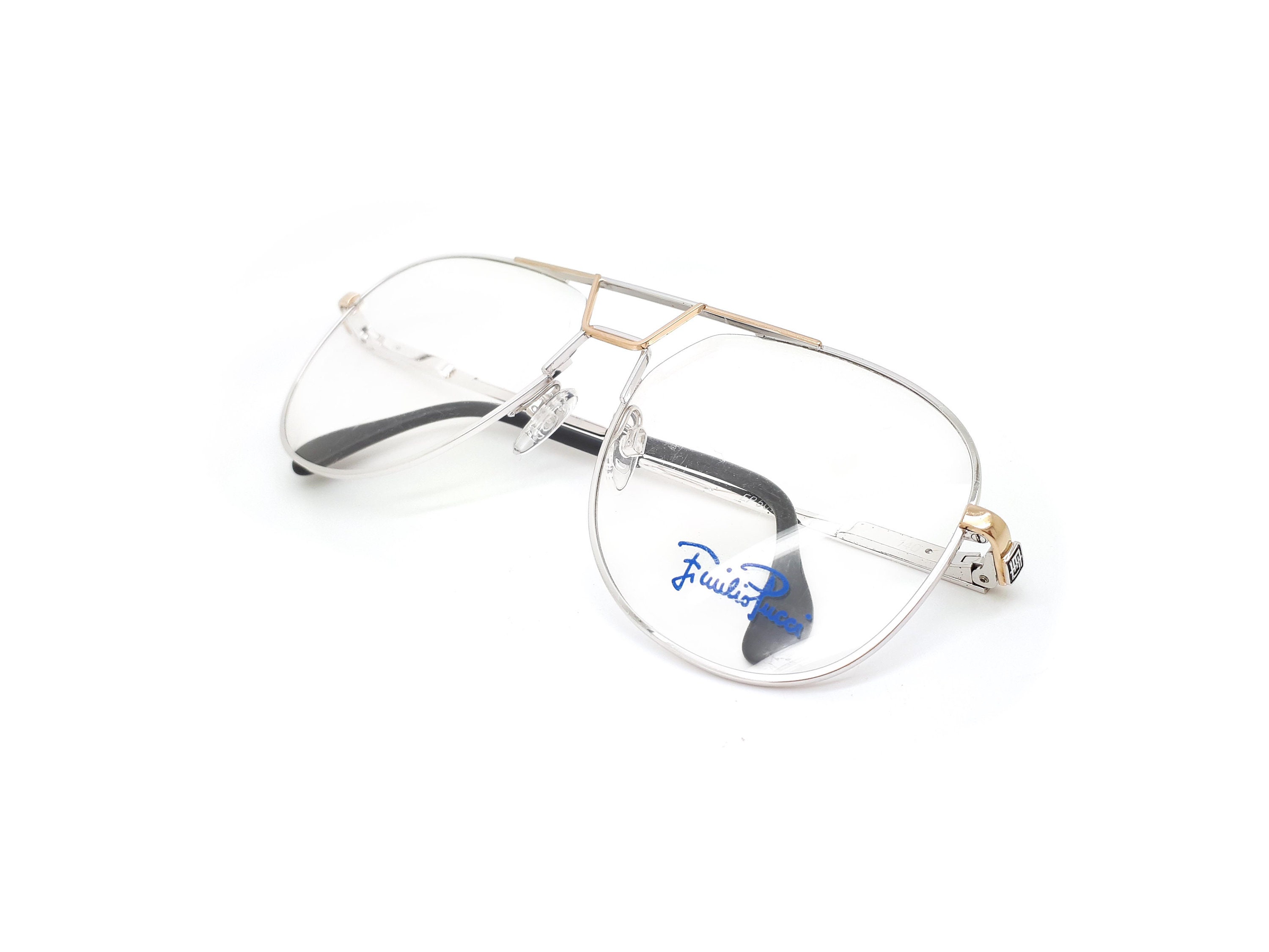 Vintage Emilio Pucci EP 507 0B0 80s Glasses Frames // 1980s