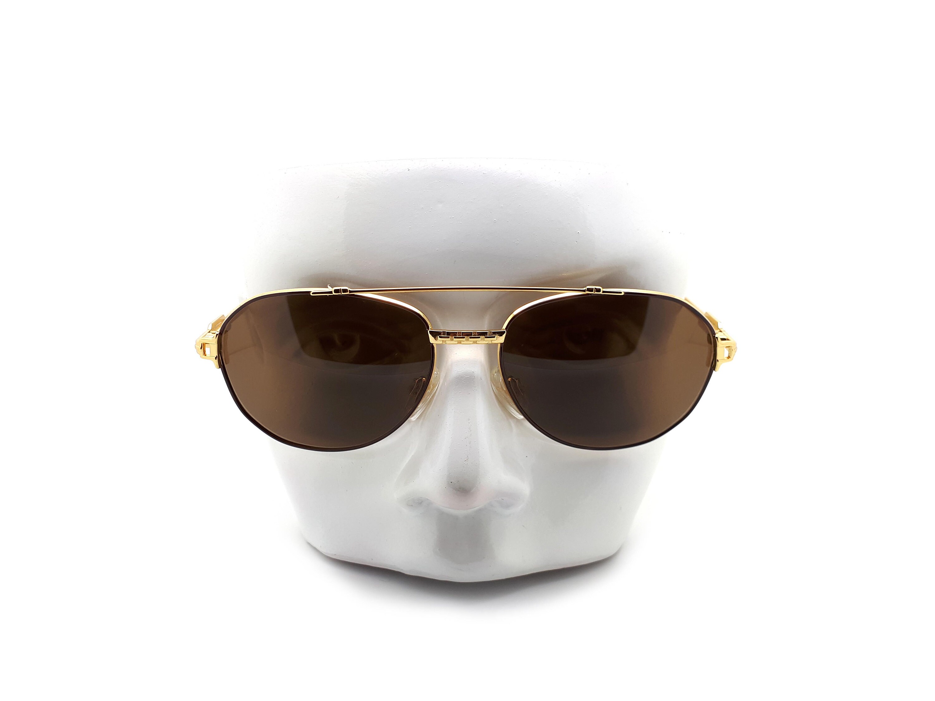 Gafas de sol Gold Plated Vintage Aviator 80s Vittorio Foscari VF 203 Col 40 1980s Nuevas gafas de sol Old Stock Etsy Mexico