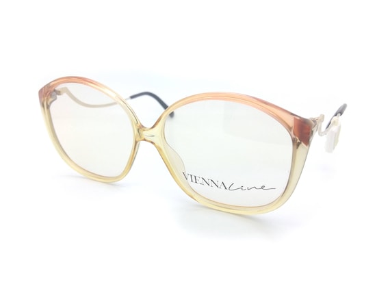 Vintage ViennaLine 1452 47 80s Glasses Frames New Old Stock Designer Eyeglasses 20Ct Gold Plated