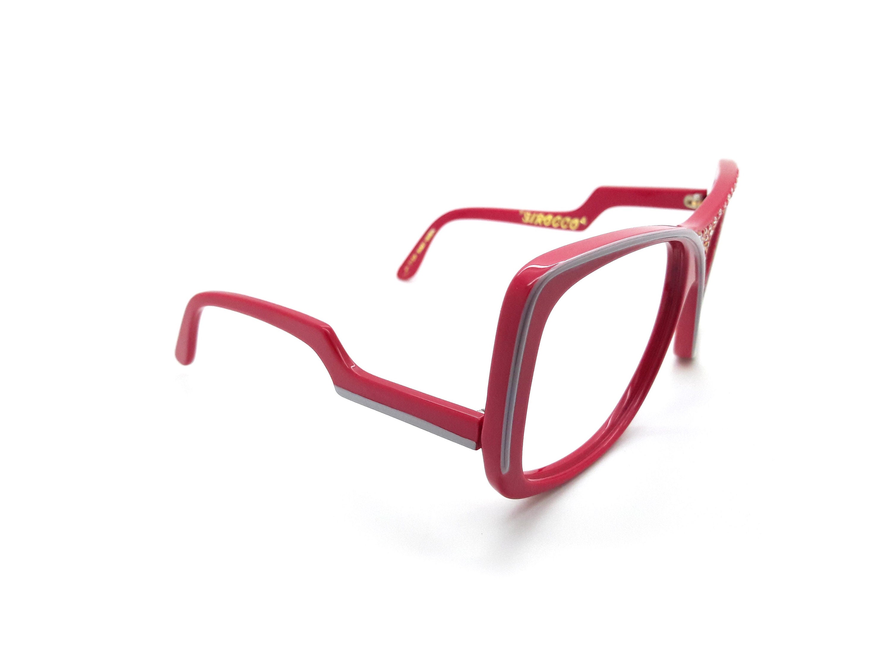 80s Red Rhinestone Eyeglasses: Ultra Designs Sirocco Vintage 