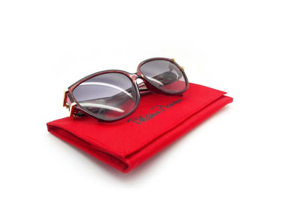 Paloma Picasso Brown Sunglasses with Red Case Vintage Paloma Picasso Red Rectangular Sunglasses With  main image 3