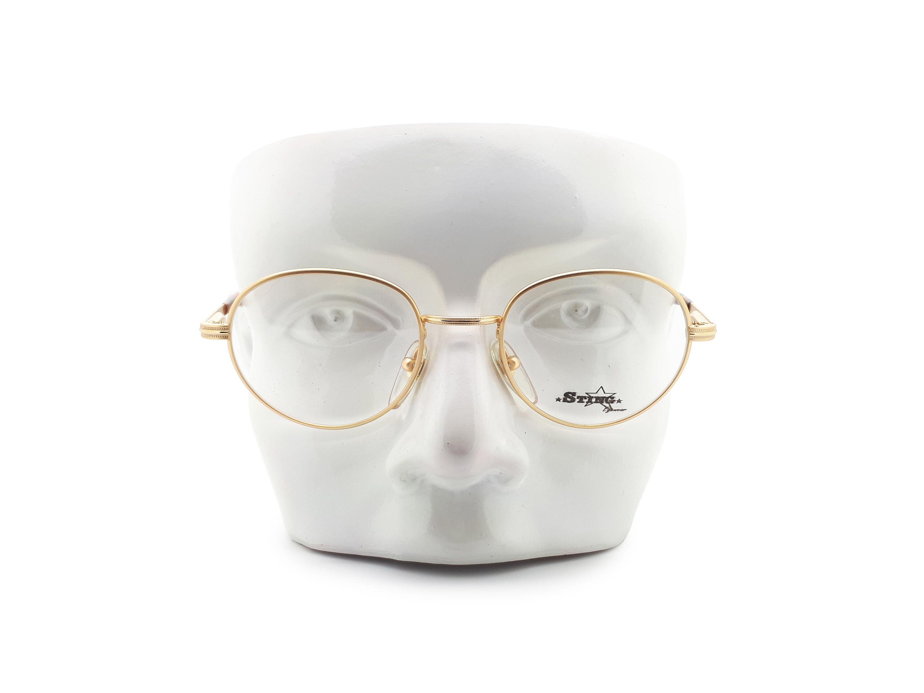 Vintage Sting Mod 4091 Col 349 Gold 90s Glasses Frames // 1990s