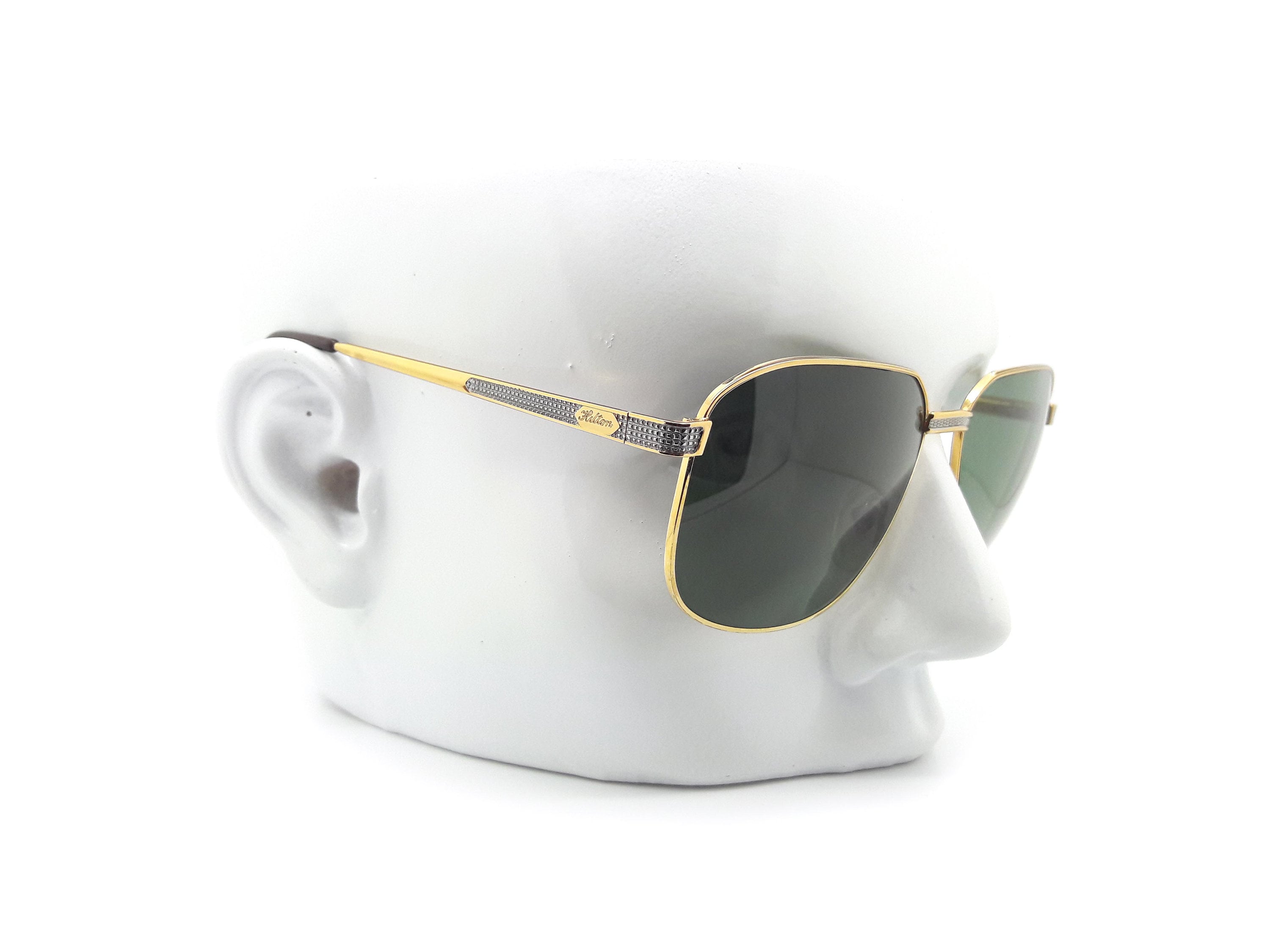Rare vintage Aviator Lunettes de soleil Hilton Monsieur 019 00 06 Made in Italy New Old Stock Plaque or Etsy Canada