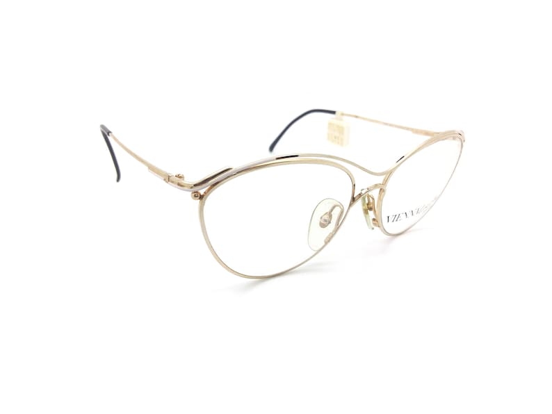 Vintage ViennaLine 1452 47 80s Glasses Frames New Old Stock Designer Eyeglasses 20Ct Gold Plated