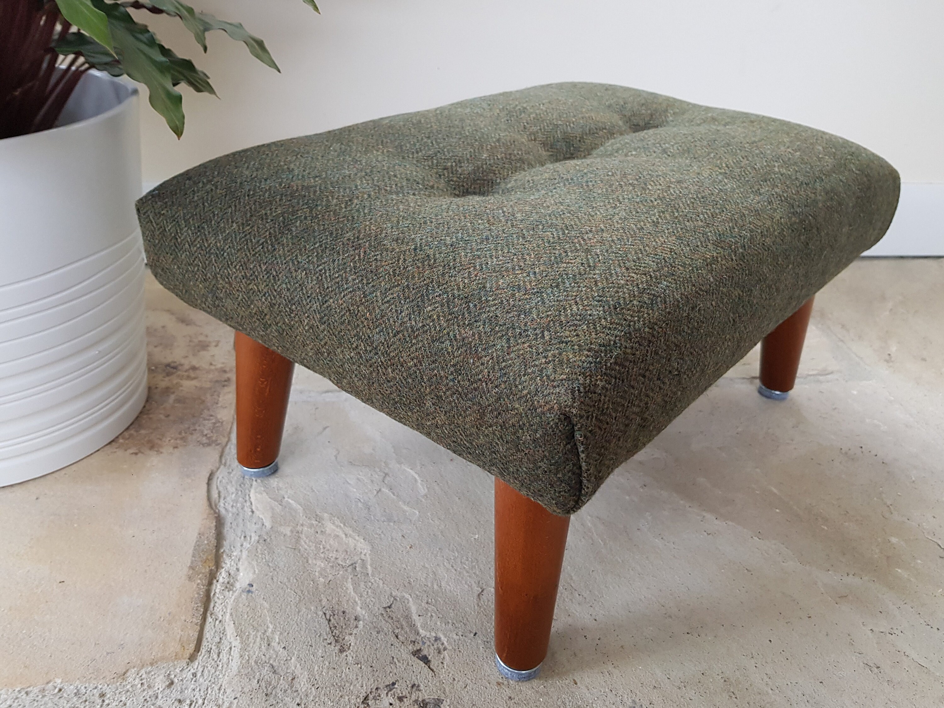 Olive green footstool Abraham Moon wool foot stool handmade Etsy