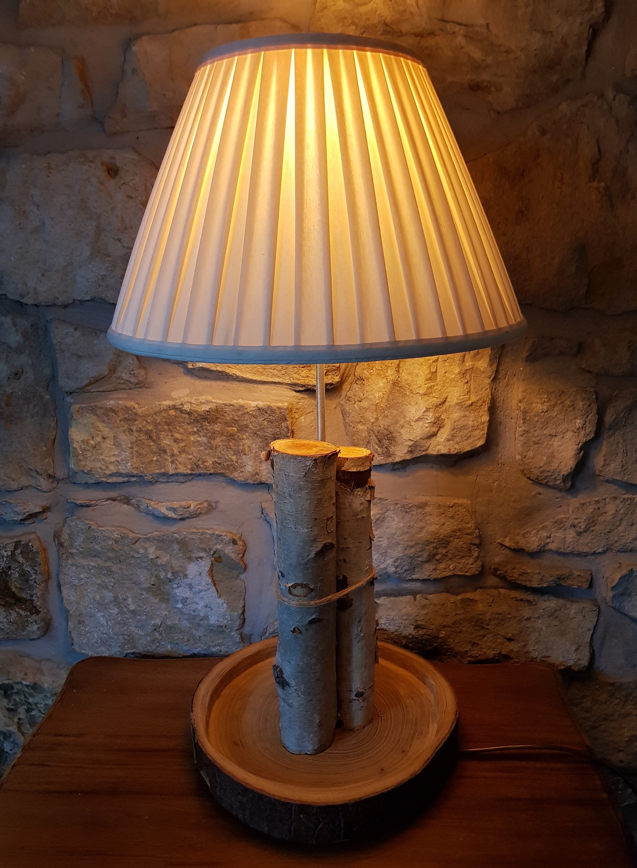Birch Bark Lamp Etsy UK