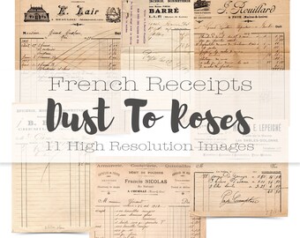 Vintage French Receipts: Ephemera for Junk Journals (Digital)