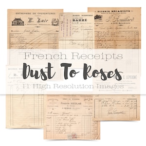 Vintage French Receipts: Ephemera for Junk Journals (Digital)