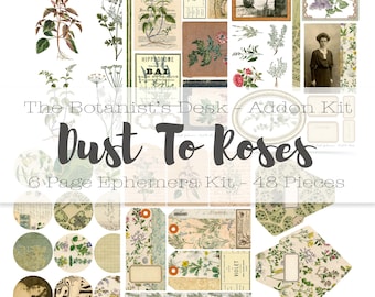Botanisches Ephemera Kit The Botanist’s Schreibtisch Add-On Vintage Journaling Zubehör (Digitaler Download)