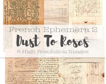 Vintage French Ephemera: Junk Journal Paper Supplies (Digital Papers)