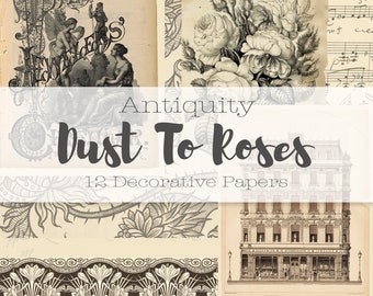 Vintage Journaling Papers: Neutral Antique Ephemera (Digital Download)