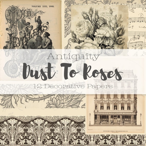 Vintage Journaling Papers: Neutral Antique Ephemera (Digital Download)