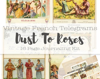 Vintage Telegrams // Junk Journal Supplies // French Handwriting // Correspondence // Belgian Telegram // Digital Papers